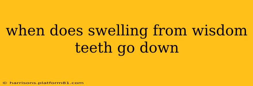 when does swelling from wisdom teeth go down