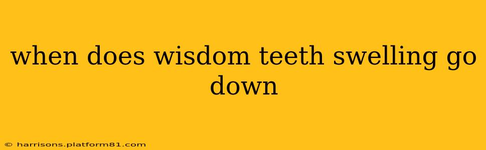 when does wisdom teeth swelling go down