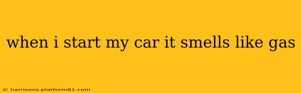 when i start my car it smells like gas