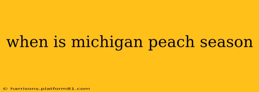 when is michigan peach season