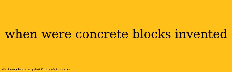 when were concrete blocks invented