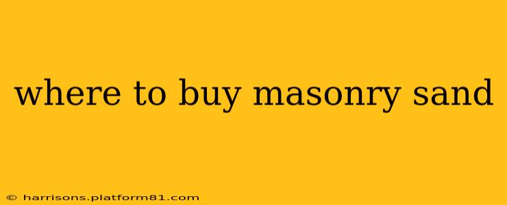 where to buy masonry sand