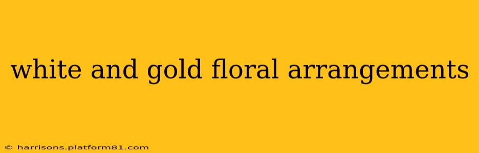 white and gold floral arrangements