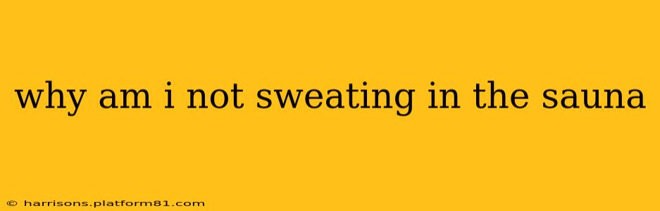 why am i not sweating in the sauna