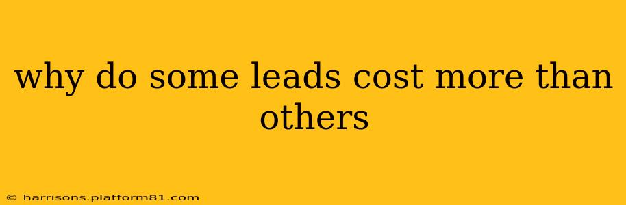 why do some leads cost more than others