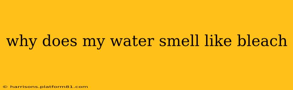 why does my water smell like bleach