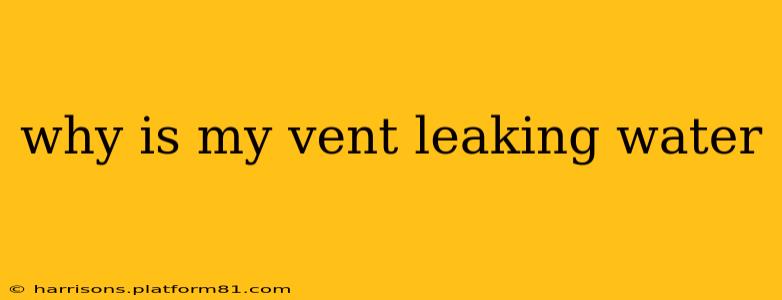 why is my vent leaking water