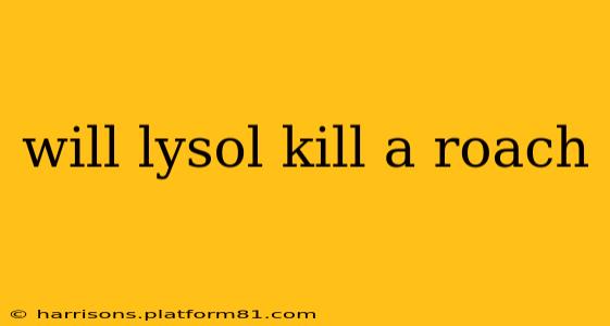 will lysol kill a roach