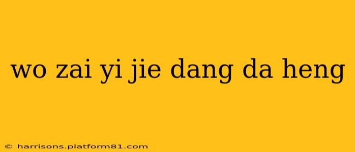 wo zai yi jie dang da heng