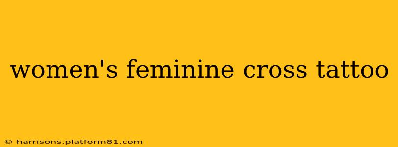 women's feminine cross tattoo
