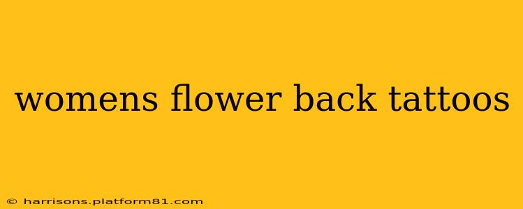 womens flower back tattoos