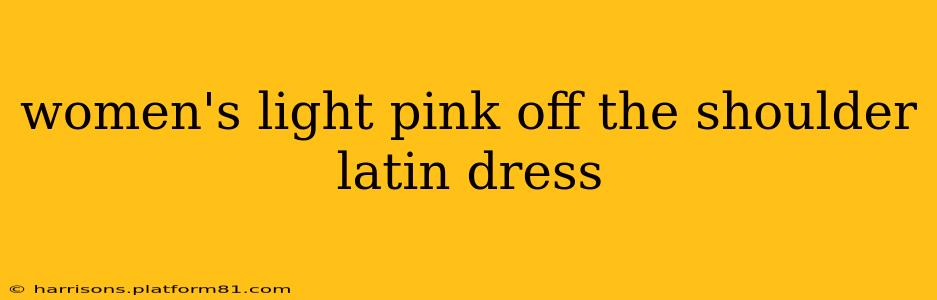 women's light pink off the shoulder latin dress