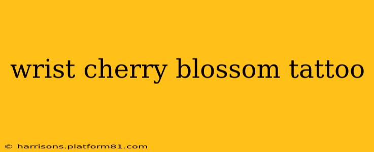 wrist cherry blossom tattoo
