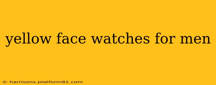 yellow face watches for men
