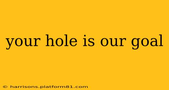 your hole is our goal